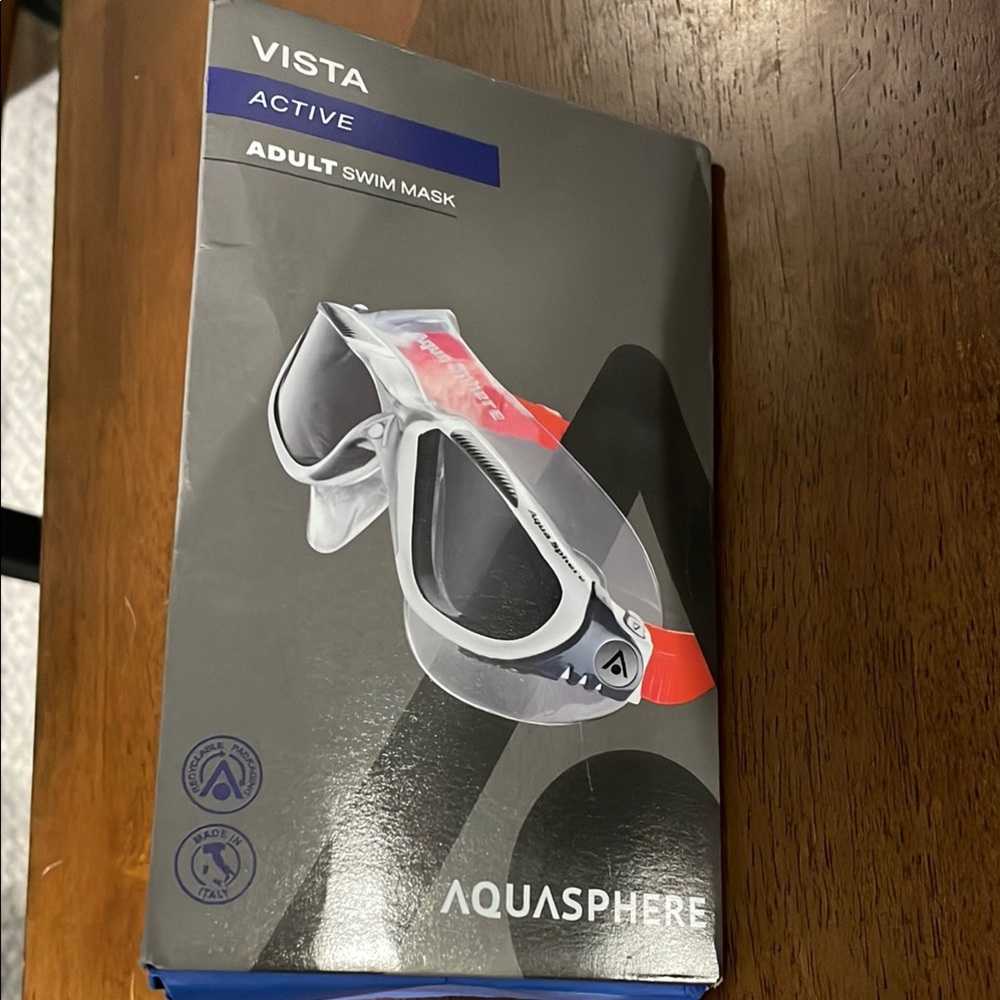 Vista Active Adult Swim Mask - Gray and Red